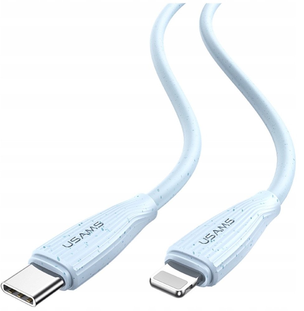 Kабел USB Usams Green Series SJ717, USB-C во Lightning 1m, 30W, розова