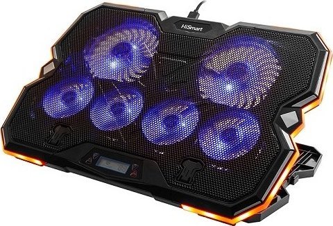 Ладилна подлога за лаптоп HiSmart HS083144, 5 позиции за прилагодување, црна