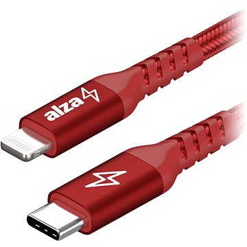 Kабел AlzaPower Alucore USB C во Lightning MFi, 0.5 m, брзо полнење, црвен