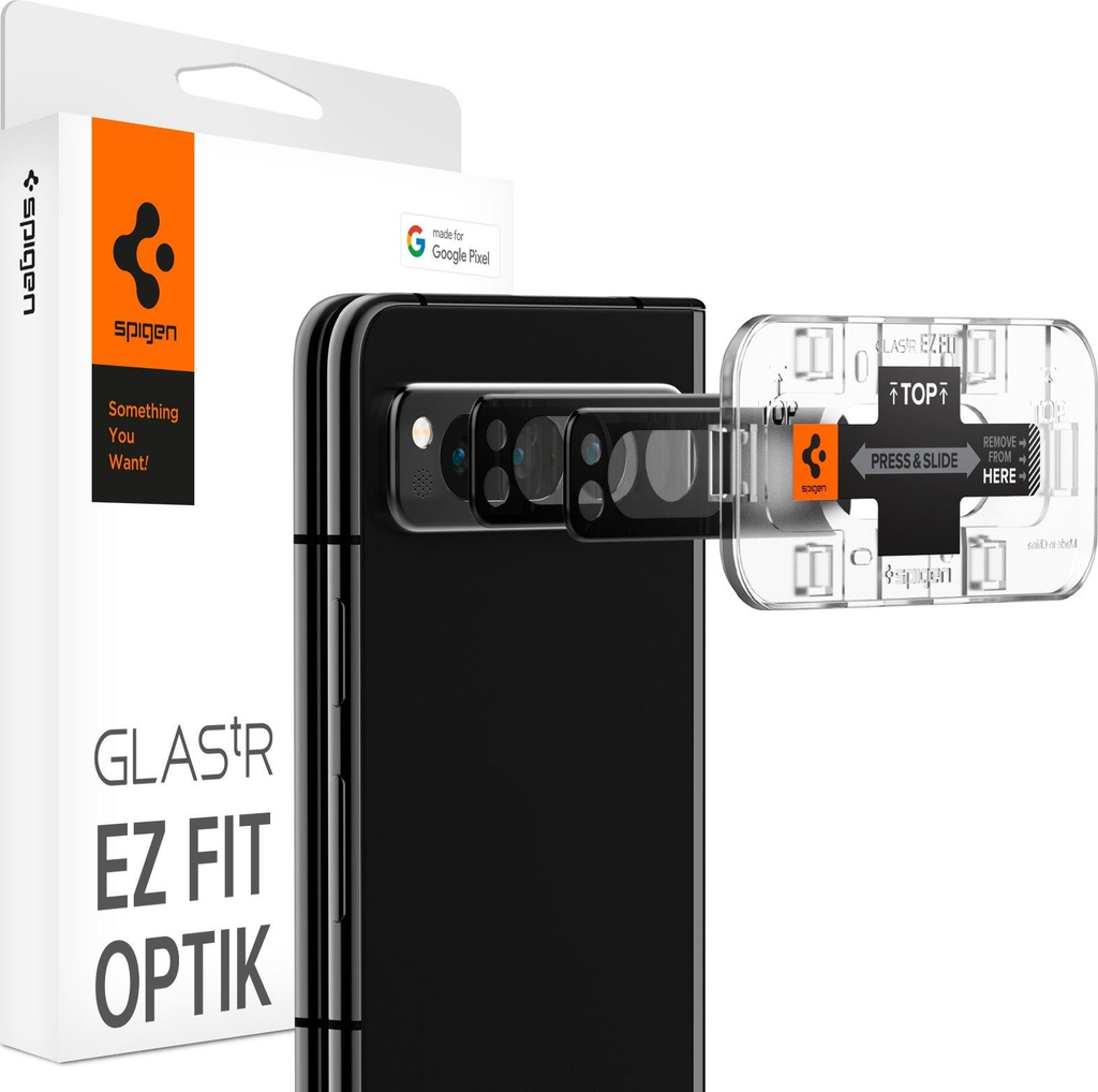 Mbrojtës kamere Spigen Glass EZ Fit Optik Pro, set 2 copë, për Google Pixel Fold, i zi
