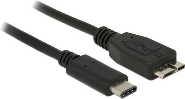 Kabllo Delock USB-C - microUSB, 0.5 m, e zezë