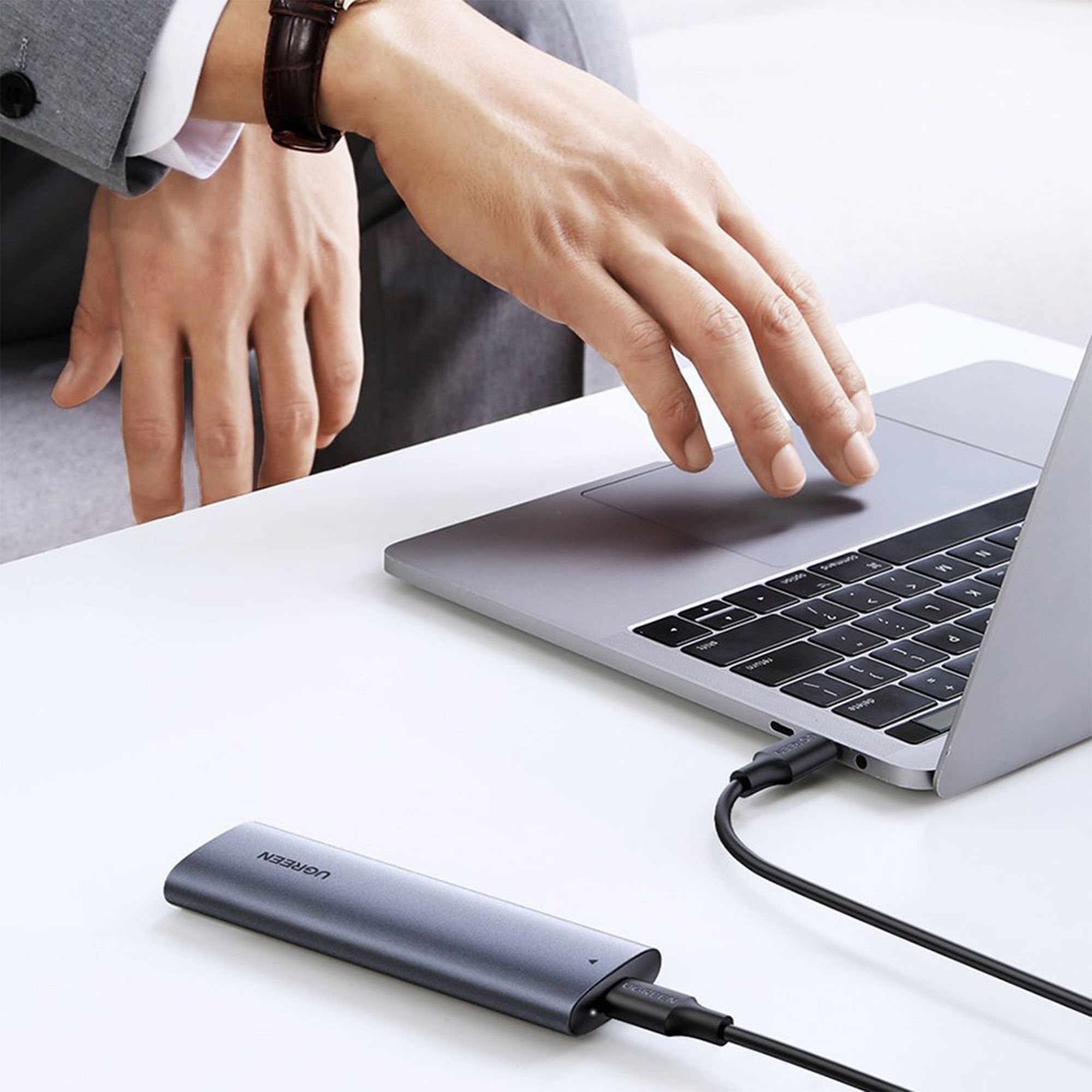 Kuti eksterne SSD Ugreen, USB-C 3.2 Gen 2, për M.2 NVMe, gri