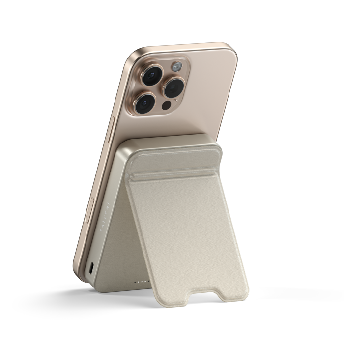 Satechi Qi2 10K Magnetic Power Bank with Stand, Sand