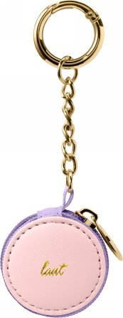 Këllëf LAUT Macaron për AirTag, mbyllje me zinxhir, me karabiner, rozë vjollcë