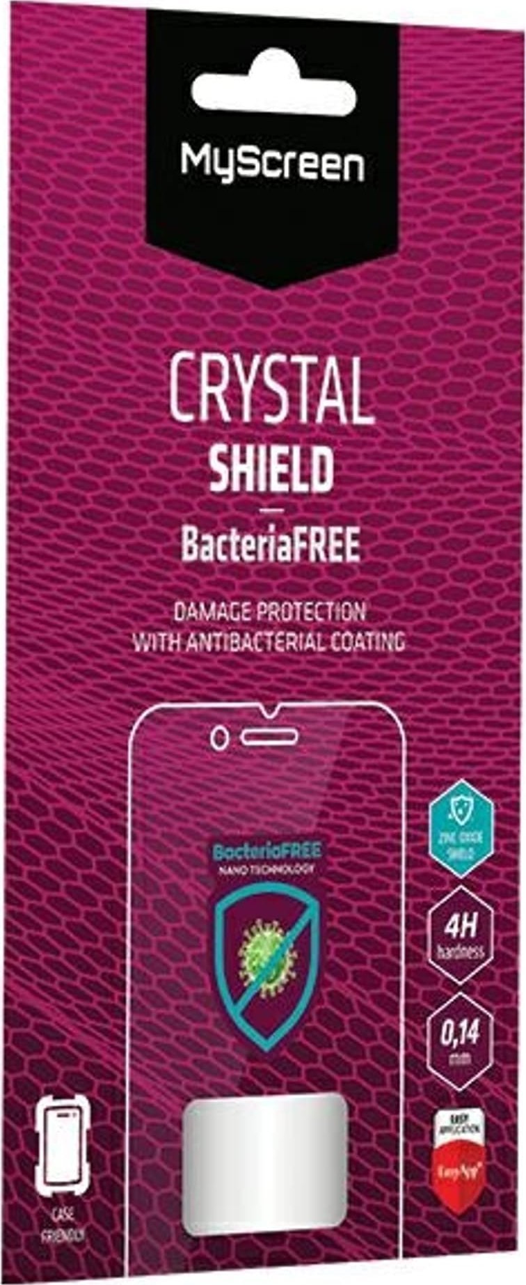 Folie mbrojtëse MS CRYSTAL BacteriaFREE për Xiaomi Redmi Note 12S, antibakteriale, 4H, transparente