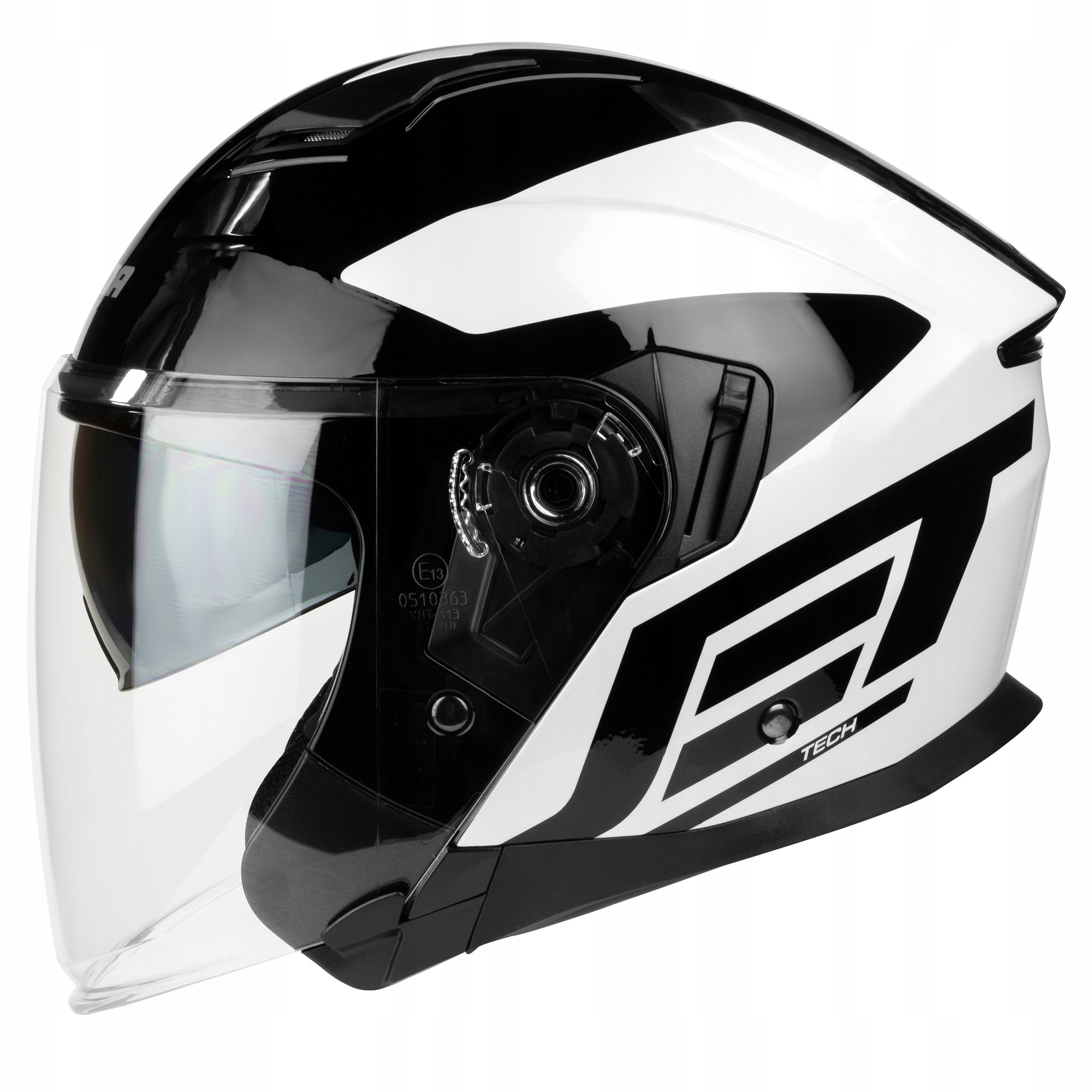 Отворена мото кацига Cassida Jet, долг визир, големина S, бела