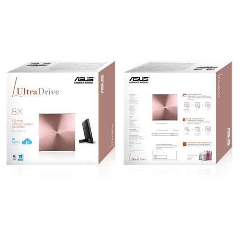 DVD shkrim/lexim Asus SDRW-08U5S-U, USB 2.0, rozë