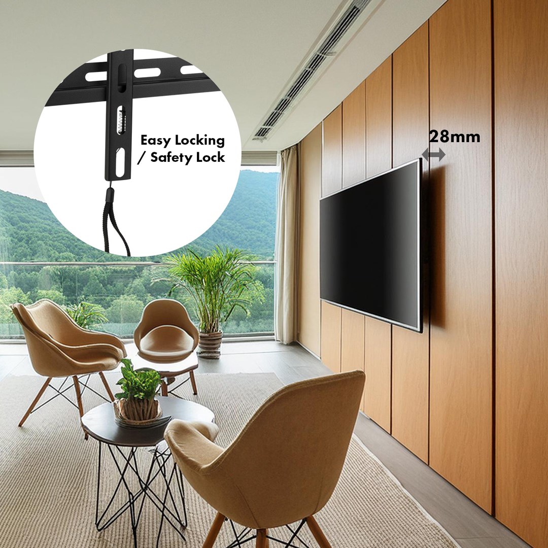 Mbajtëse muri për TV Maclean MC-412, 32-70", VESA 400x400, e zezë