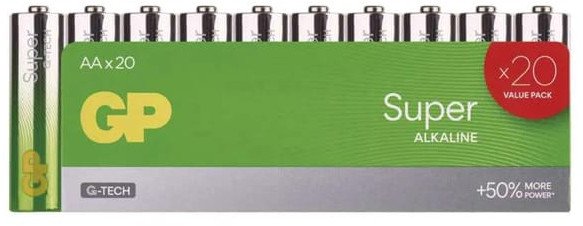 Bateri alkaline GP Super AA LR6, 1.5V, paketim 20 copë