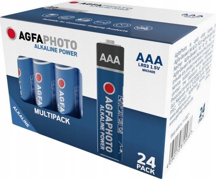 Bateri alkaline AAA AgfaPhoto 110-819938, 1.5V, paketim 24 copë