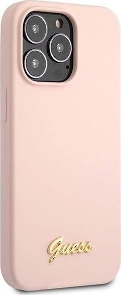 Mbulesë telefoni Guess GUHCP13XLSLMGLP, për iPhone 13 Pro Max 6.7", silikon, rozë e çelët