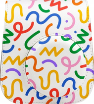 Çantë mbrojtëse LoveInstant për Fujifilm Instax Mini 11, lëkurë ekologjike, me rrip shpatulle, shumëngjyrëshe Confetti