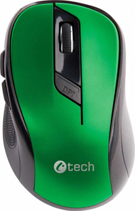 Maus C-Tech WLM-02G, wireless, USB, i zi dhe i gjelbërt