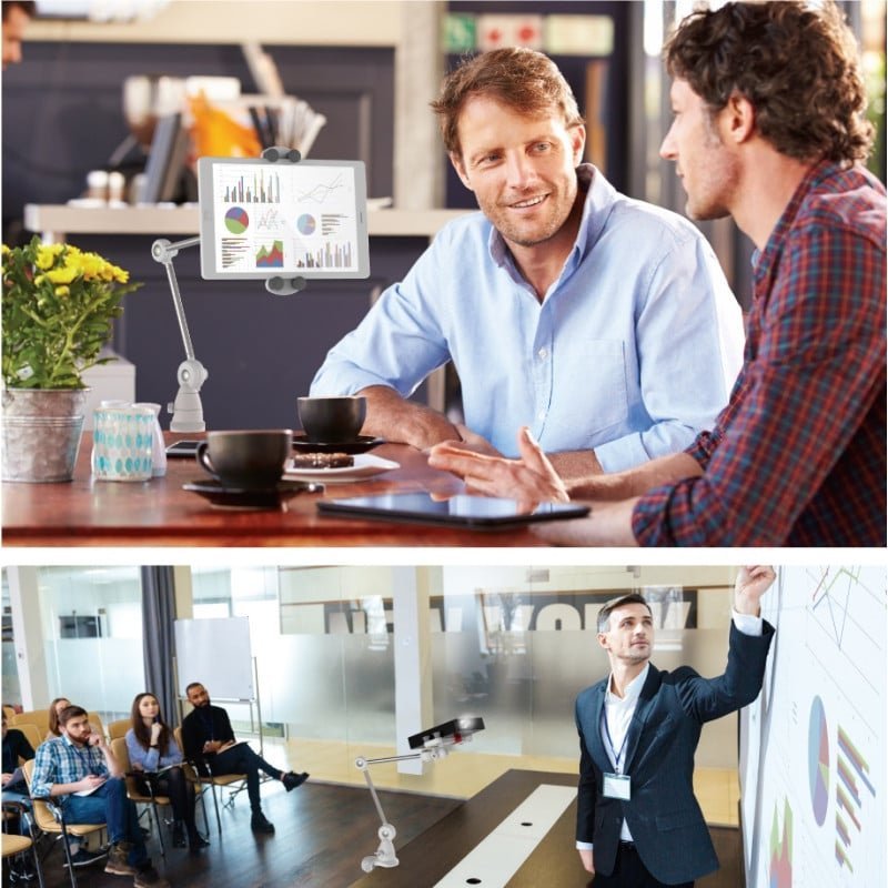 Mbajtëse muri për tablet Barkan T580, 4" 12", universale, argjend me të bardhë