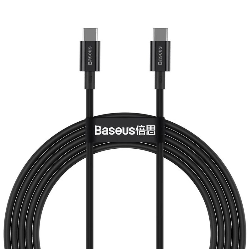 Kabllo Baseus Superior USB-C PD 2.0, 100cm, 100W, e zezë