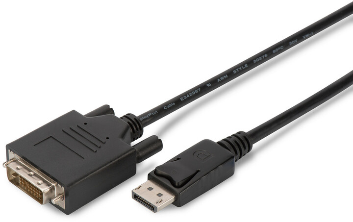 Kabllo Digitus, DisplayPort - DVI (24 + 1), M / M, CE, 5m, e zezë