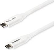 Kabllo StarTech (USB2C5C2MW) USB-C në USB-C, 2m, e bardhë