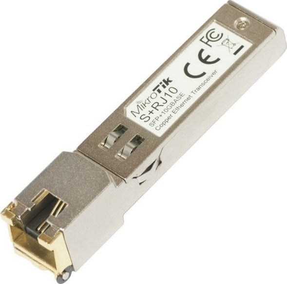 Modul transceiver MikroTik S+RJ10, SFP+, 10000 Mbit/s, i argjendtë