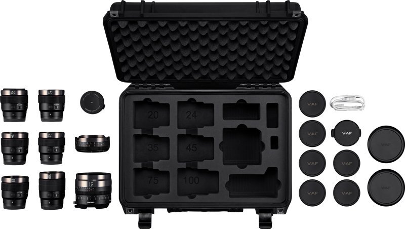Set lentesh cine Samyang V-AF Kit, Sony FE, T1.9 T2.3, me valixhe të fortë