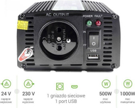 Konvertues i tensionit të makinës Green Cell 24V në 230V, 500W / 1000W