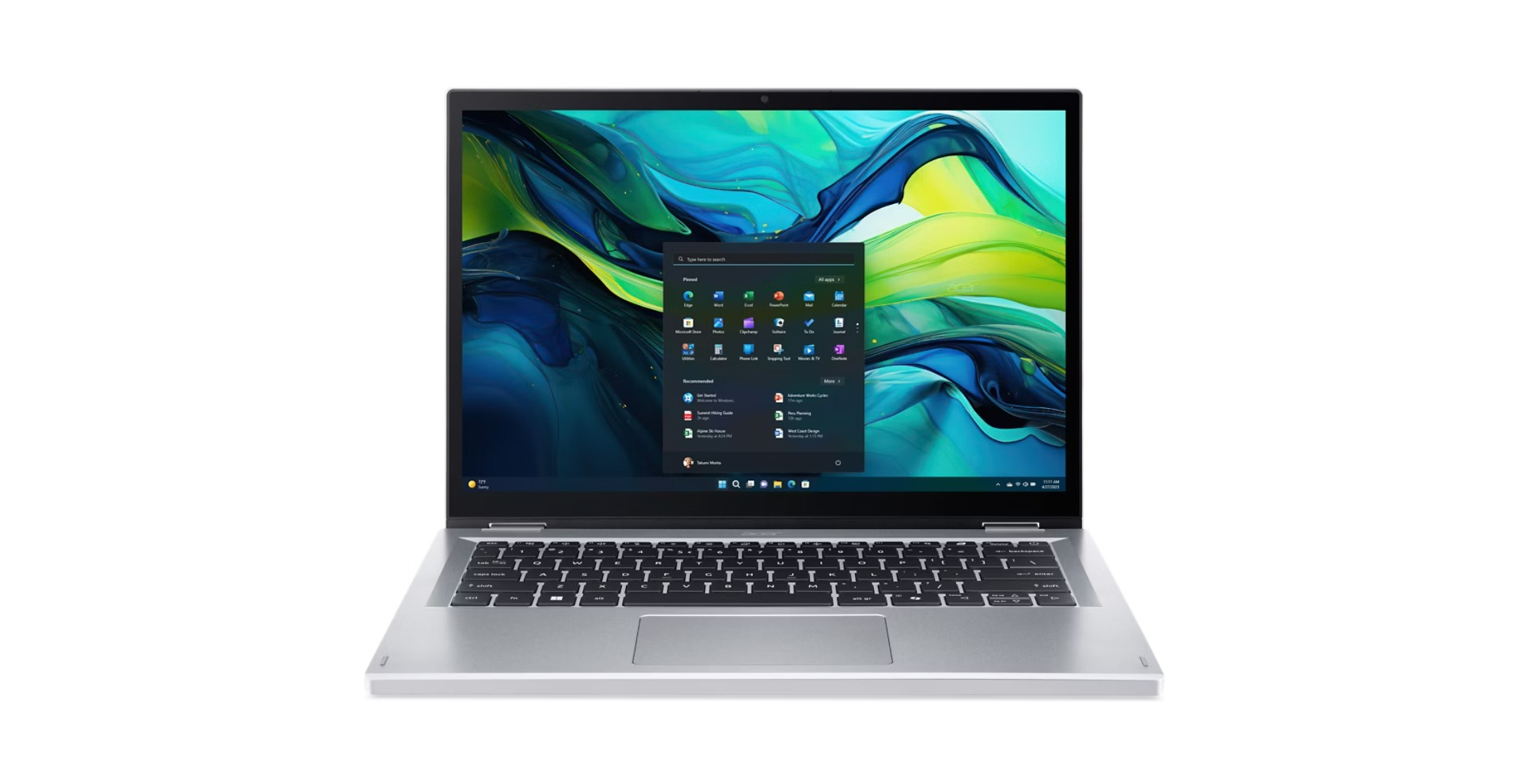 Laptop Acer Aspire Go Spin 14, 14" WUXGA, Intel N‑Series, 16 GB RAM, 512 GB SSD, i argjendë