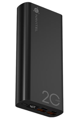 Powerbank Navitel PWR20 AL, 20000mAh, USB A dhe USB C, i zi