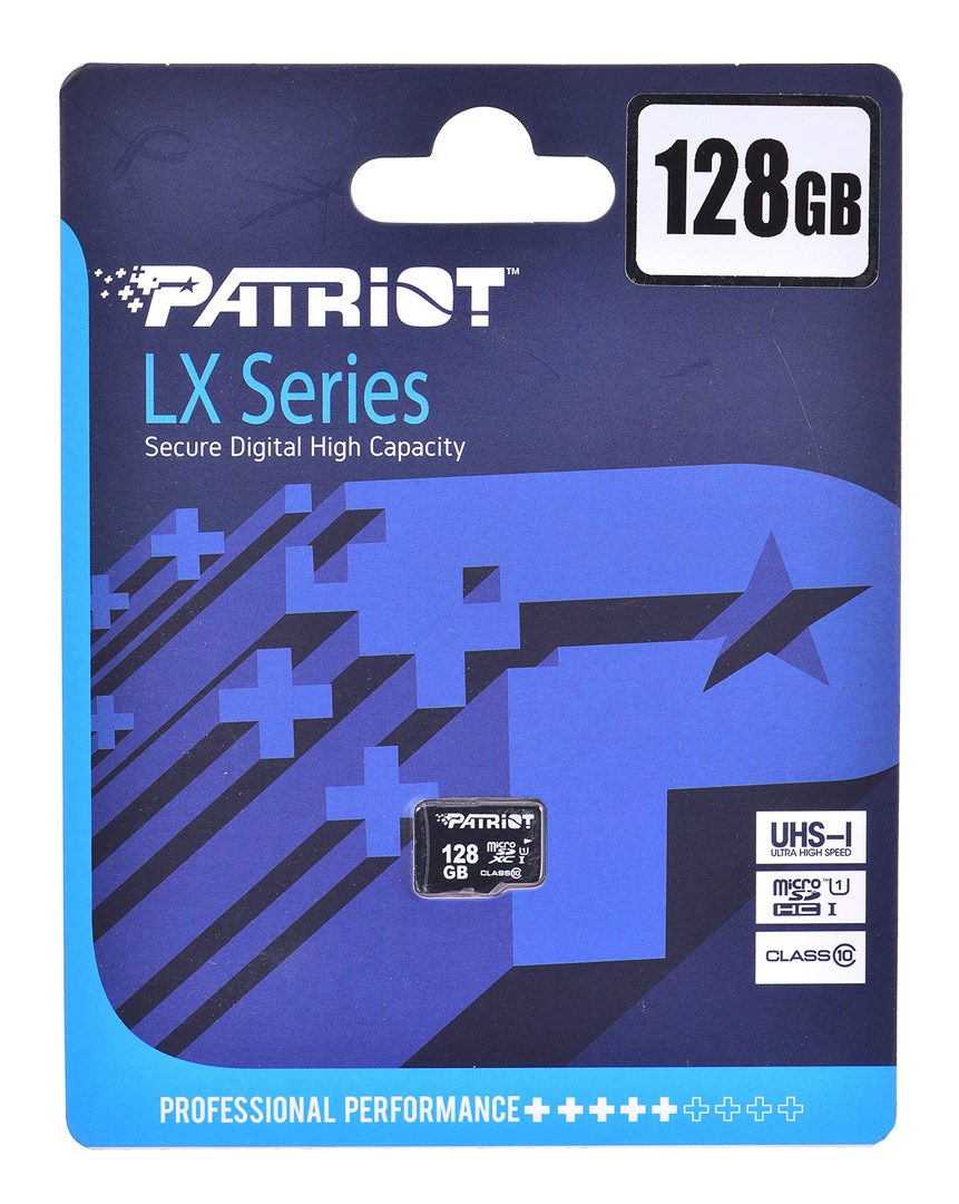 Kartë memorie Patriot LX Series, MicroSDHC, 128GB, U1, e zezë