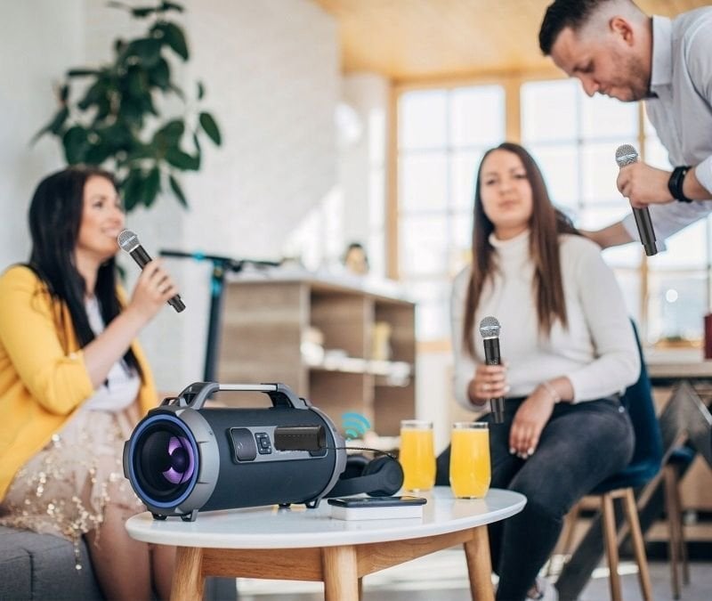 Безжични микрофони Puluz PU644B, 2x динамички UHF, 30m, со приемник 3.5mm и 6.35mm