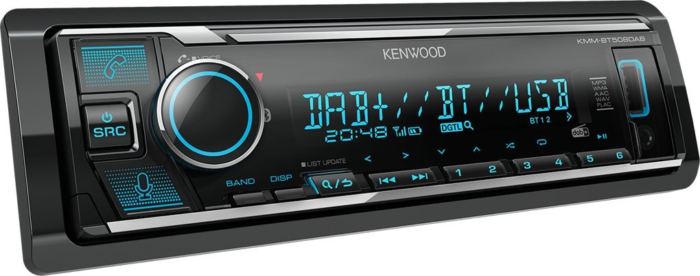 Radio makine Kenwood KMM-BT508DAB, 200W, Bluetooth, e zezë