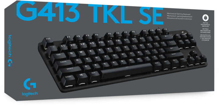 Tastierë Logitech G413 SE TKL, Kailh Brown, US, e zezë