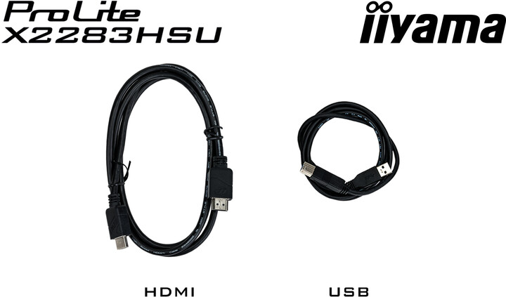 Monitor iiyama ProLite X2283HSU-B1 - LED, 21.5", Full HD, i zi