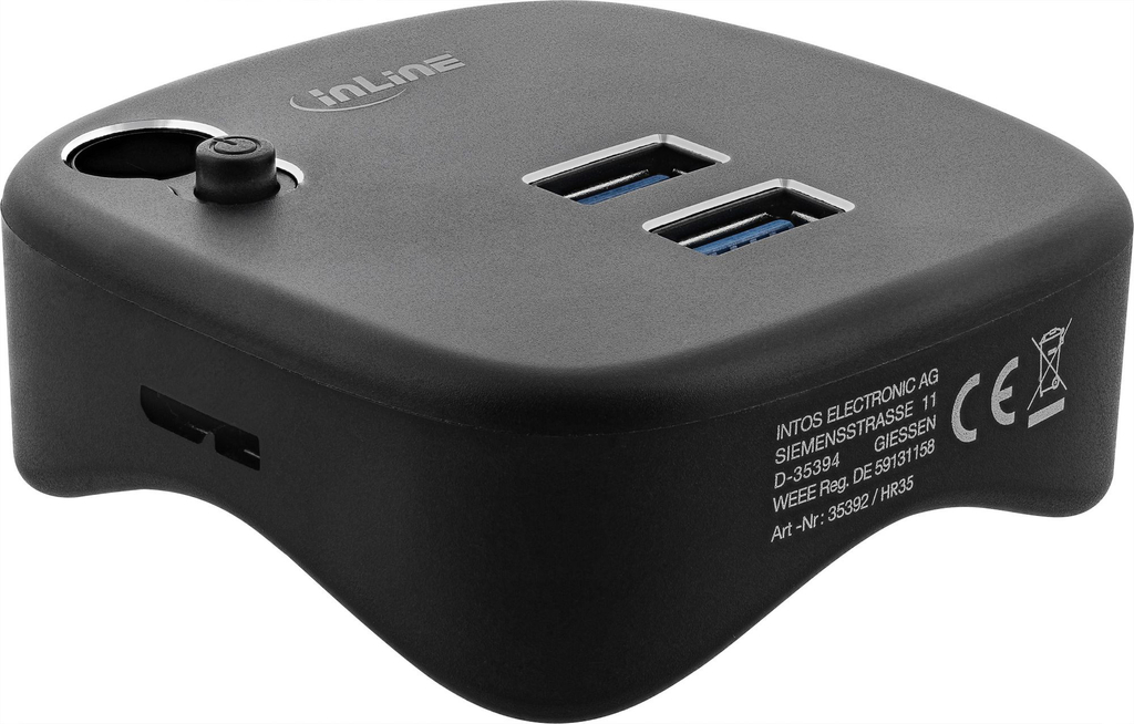 Docking station InLine 35392, USB 3.0, Gigabit Ethernet, gri alumini