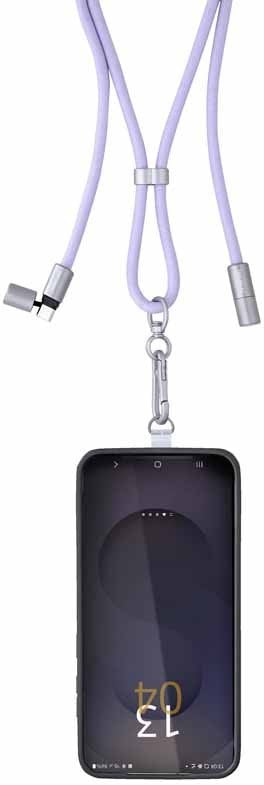 Ланец за телефон Intenso, USB C во USB C, 1.65m, 60W, виолетова