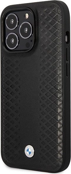 Këllëf telefoni BMW BMHMP14L22RFGK, për iPhone 14 Pro, lëkurë, MagSafe, i zi
