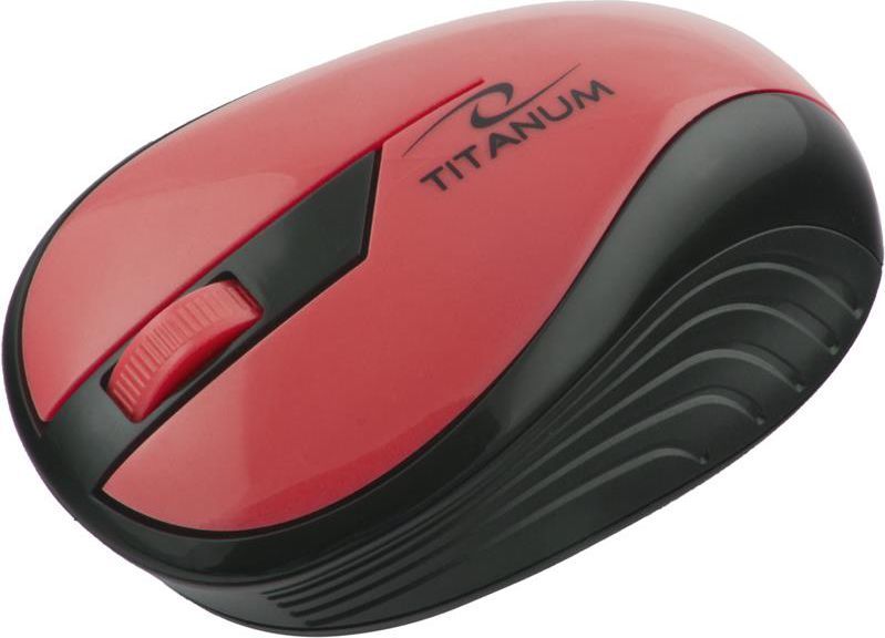 Maus Titanum TM114R, USB, 3 butona, 1000DPI, wireless, i kuq / zi