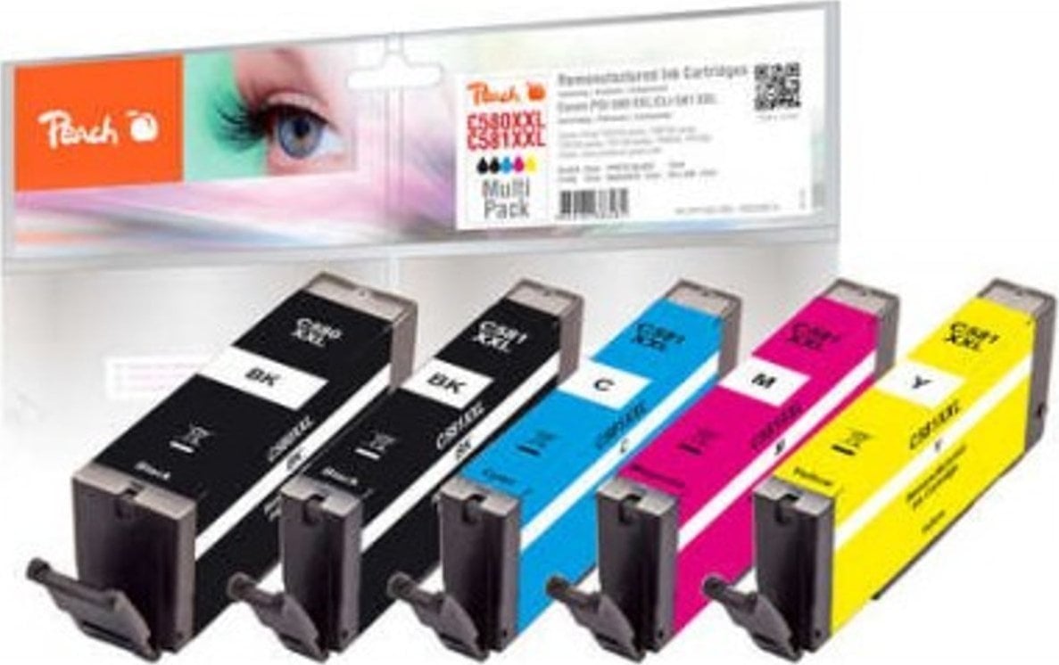 Toner Peach PI100-396 MP 580XXL 581XXL, set 5 copë, rendiment i lartë, shumëngjyrësh