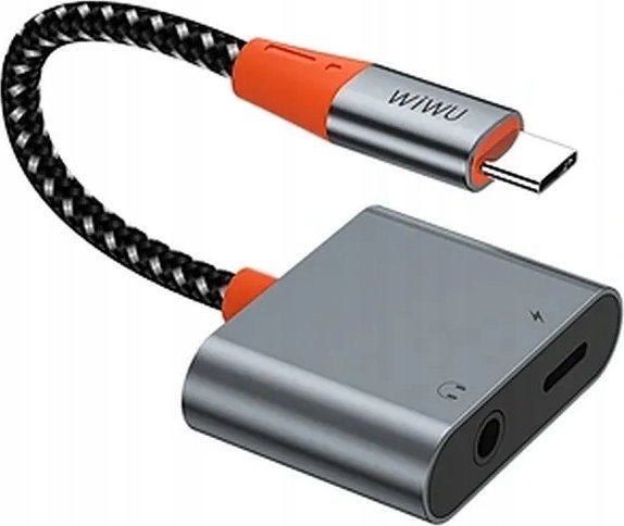 Përshtatës audio WiWU LT10, Type C në Type C dhe 3.5mm, gri