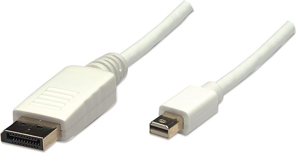 Kabllo Manhattan 393812, DisplayPort Mini në DisplayPort, 2m, e bardhë