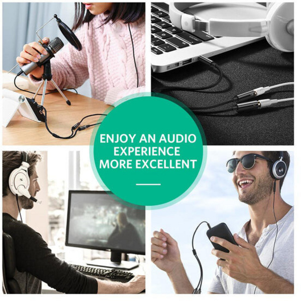 Përshtatës UGREEN jack - 2x jack (mikrofon / kufje), i zi