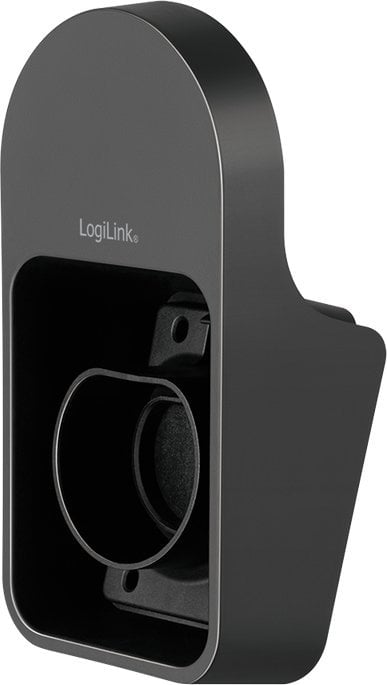 Ѕиден држач за кабел за полнење електрични возила LogiLink, пластика, црн