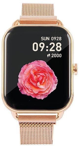 Паметен часовник за жени Hiketech, IP68, Bluetooth повици, златен