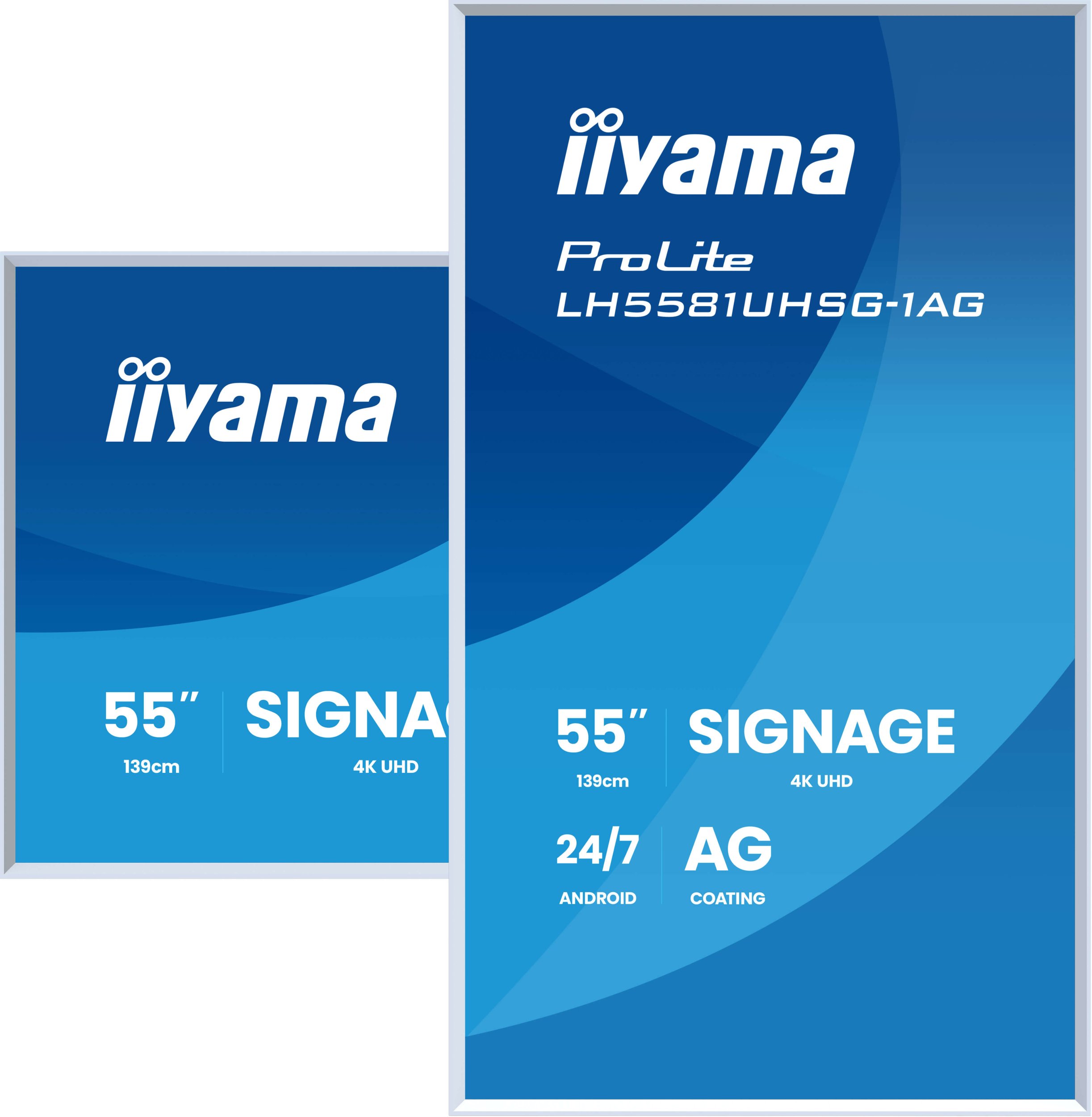 Monitor profesional Iiyama LH5581UHSG-1AG, 55", 4K UHD, i bardhë