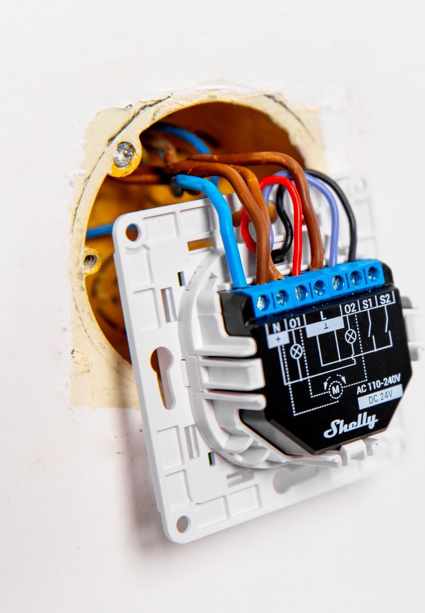 Çelës smart Shelly Controller Plus 2PM, 2 kanale, Wi-Fi, i bardhë