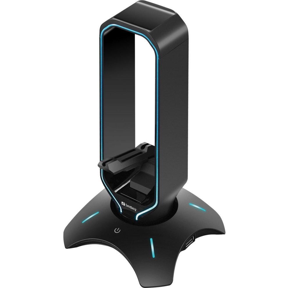 Mbajtëse gaming Sandberg 3in1 USB3 Hub Bungee, 2 porta USB 3.0, ndriçim LED, e zezë