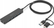 HUB USB Digitus Slim Line, 4 porta, USB 3.0