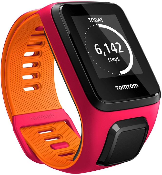 Matës aktiviteti TOMTOM Runner 3 + kufje, i portokalltë dhe rozë