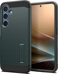 Mbrojtëse telefoni Spigen Tough Armor MagSafe, Samsung Galaxy S25 Plus, këmbë mbështetëse, jeshile Abyss