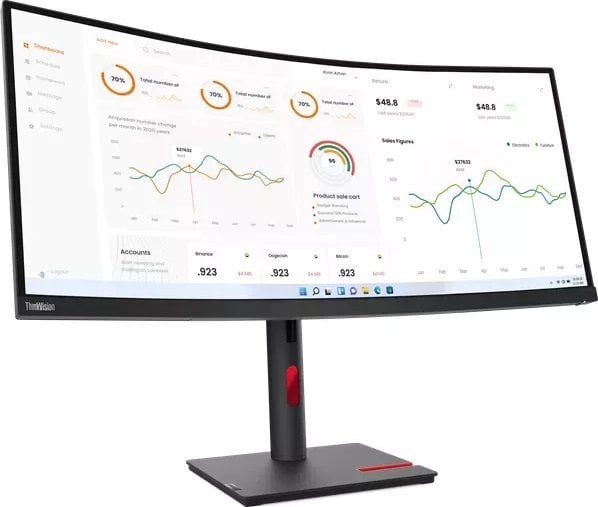 Monitor Lenovo ThinkVision T34w-30 LED, 34", QHD, i zi