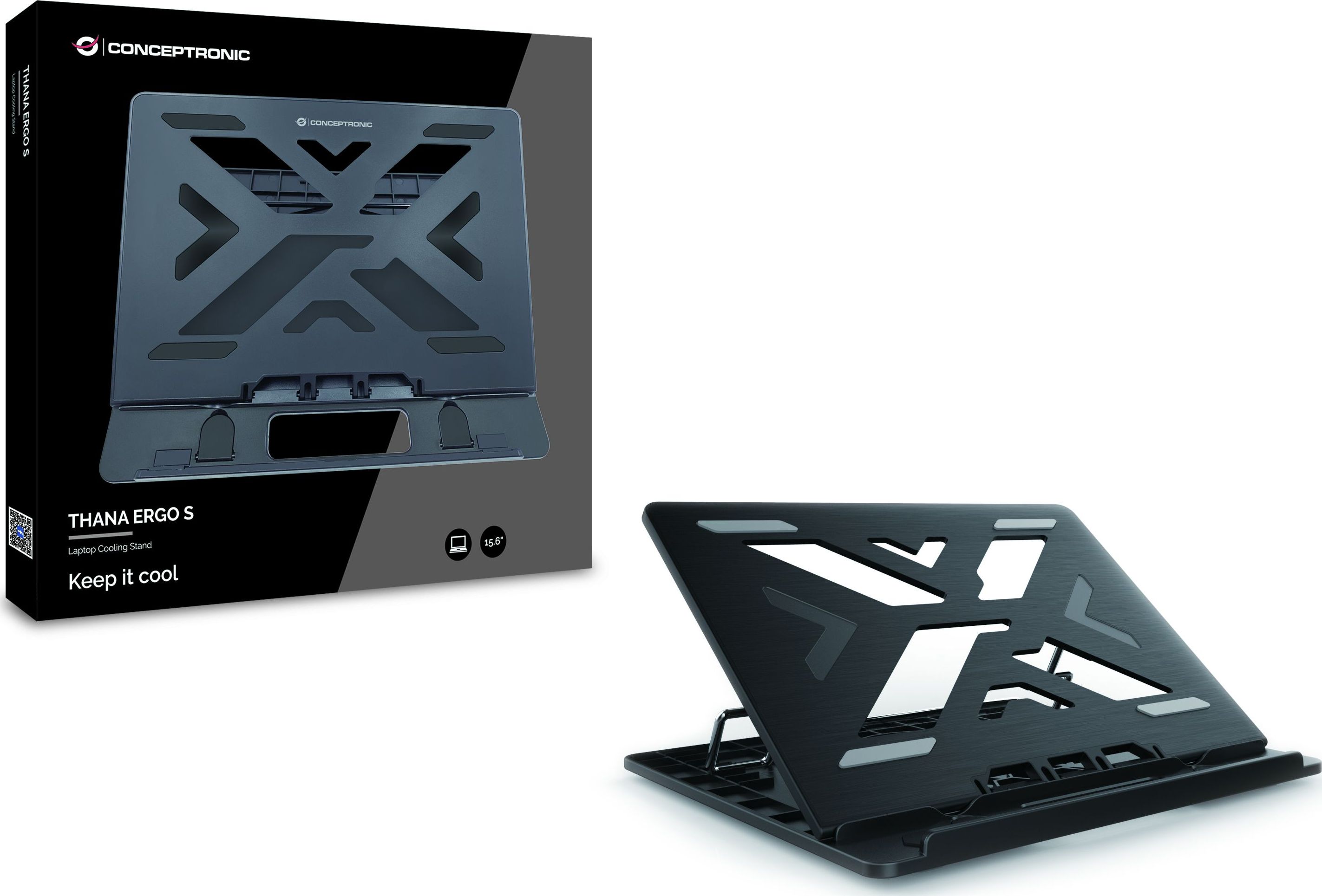 Stendë për laptop Conceptronic THANA03B, 15.6", e zezë