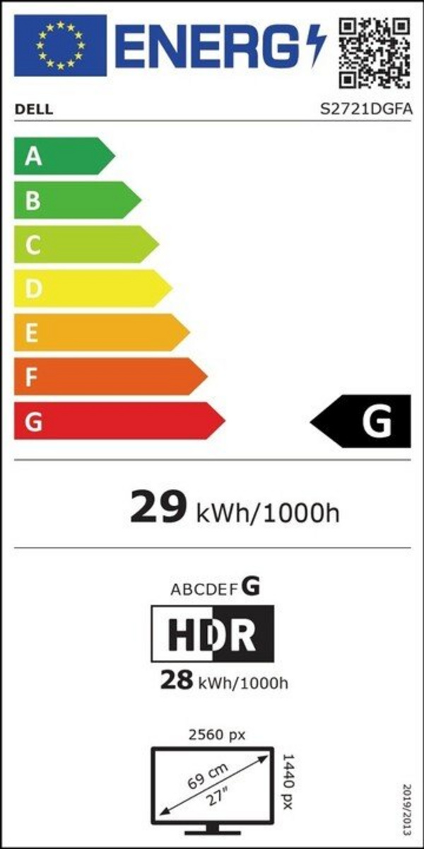 Monitor Dell S2721DGFA, 27" LED, QHD, i zi